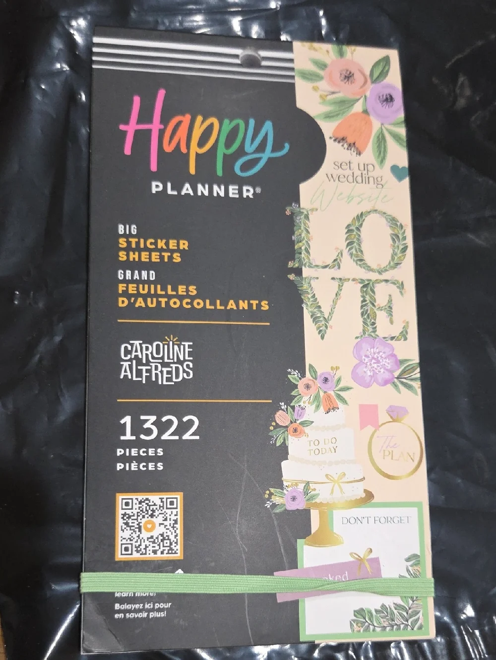 Happy Planner Big Sticker Sheets — Black, Cream & Pastel Floral Accents